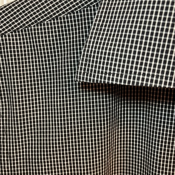 Men’s Black check slim fit button up shirt 15-1/2 34/35 - Picture 6 of 11